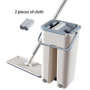 Hands-Free Magic Cleaning Flat Mop with Bucket