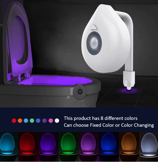 Smart LED Toilet Seat PIR Motion Sensor Night Light