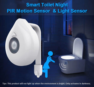 Smart LED Toilet Seat PIR Motion Sensor Night Light