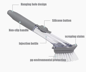 Kitchen Cleaning Brush with Liquid Injection Handle