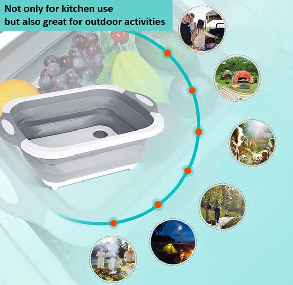 3 in 1 Kitchen Cutting Board Basket