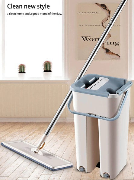 Hands-Free Magic Cleaning Flat Mop with Bucket