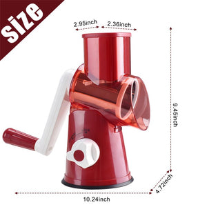 Hand Crank 3 Drum Blades Vegetable Slicer Shredder Grater