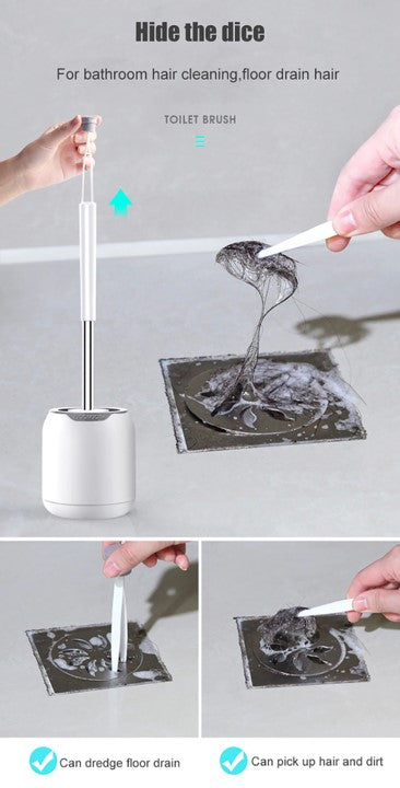 Premium TPR Silicone Toilet Brush With Hidden Tweezers