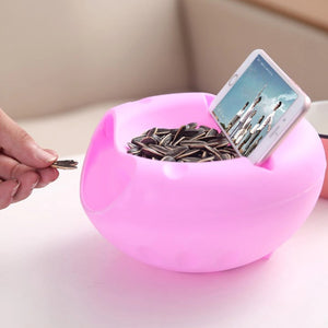 Creative Snack Bowl With Phone Slot