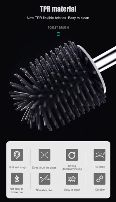 Premium TPR Silicone Toilet Brush With Hidden Tweezers
