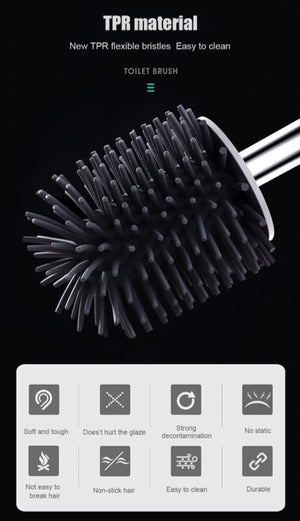 Premium TPR Silicone Toilet Brush With Hidden Tweezers