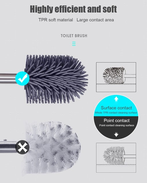 Premium TPR Silicone Toilet Brush With Hidden Tweezers