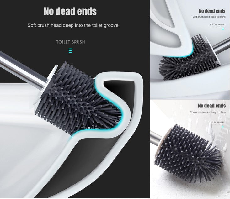 Premium TPR Silicone Toilet Brush With Hidden Tweezers