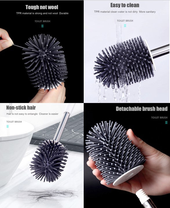 Premium TPR Silicone Toilet Brush With Hidden Tweezers