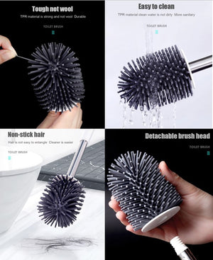 Premium TPR Silicone Toilet Brush With Hidden Tweezers