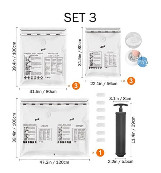Vacuum Bags With Pump For Clothes Storage Space Saver