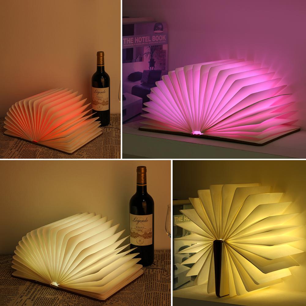 Foldable LED Wooden Book Lamp