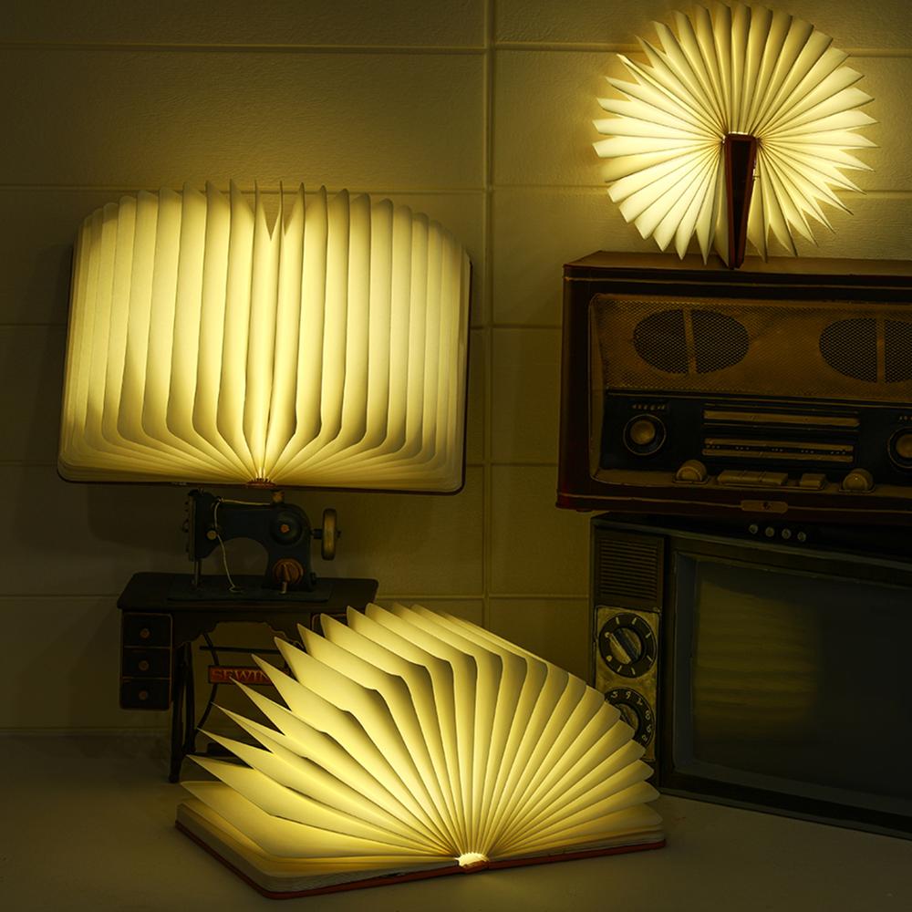 Foldable LED Wooden Book Lamp