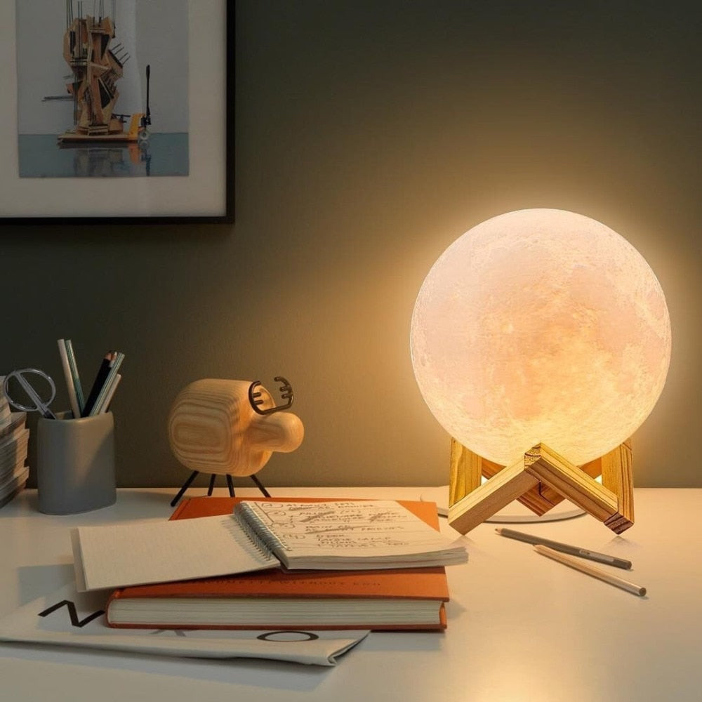 LED 3D Print Moon Light