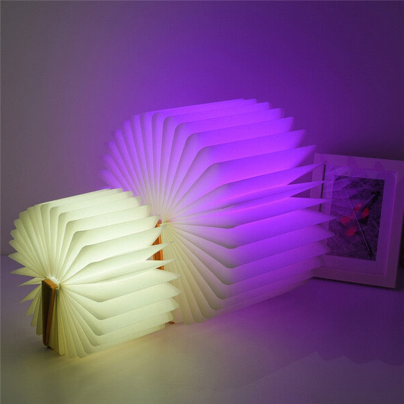 Foldable LED Wooden Book Lamp