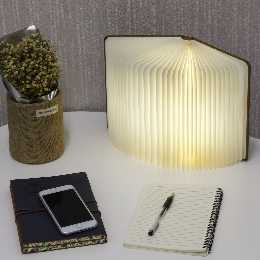 Foldable LED Wooden Book Lamp