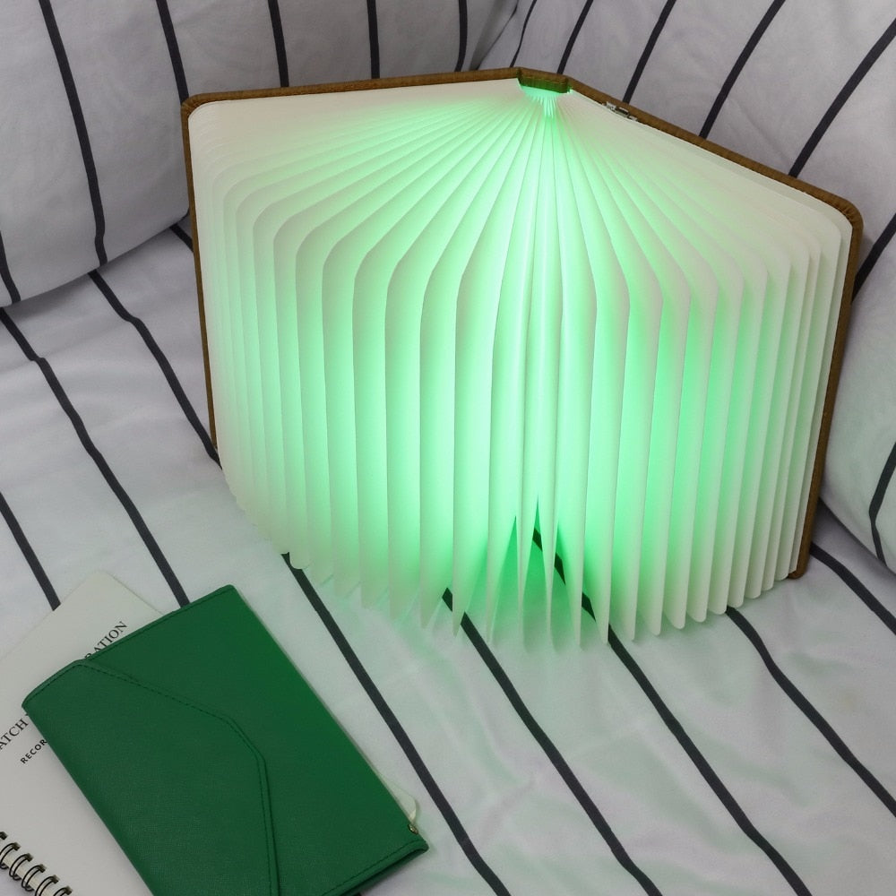 Foldable LED Wooden Book Lamp