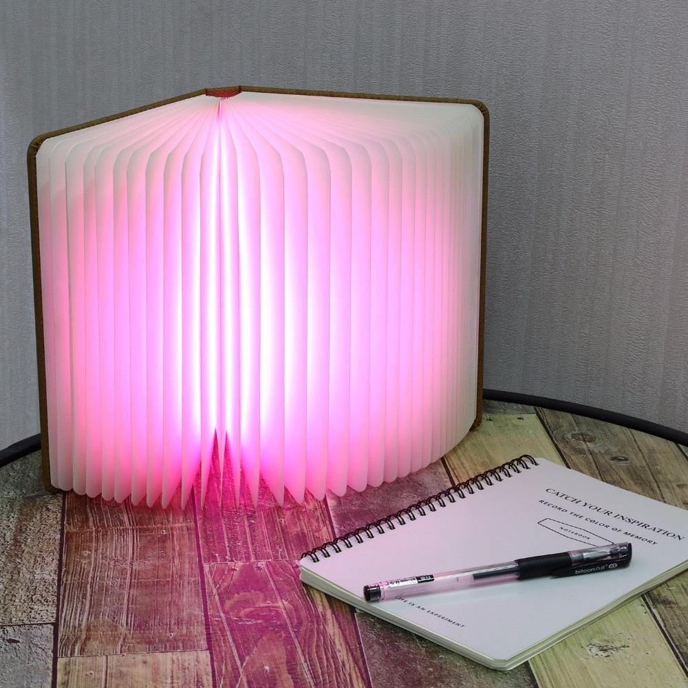 Foldable LED Wooden Book Lamp