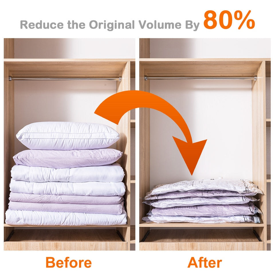 Vacuum Bags With Pump For Clothes Storage Space Saver