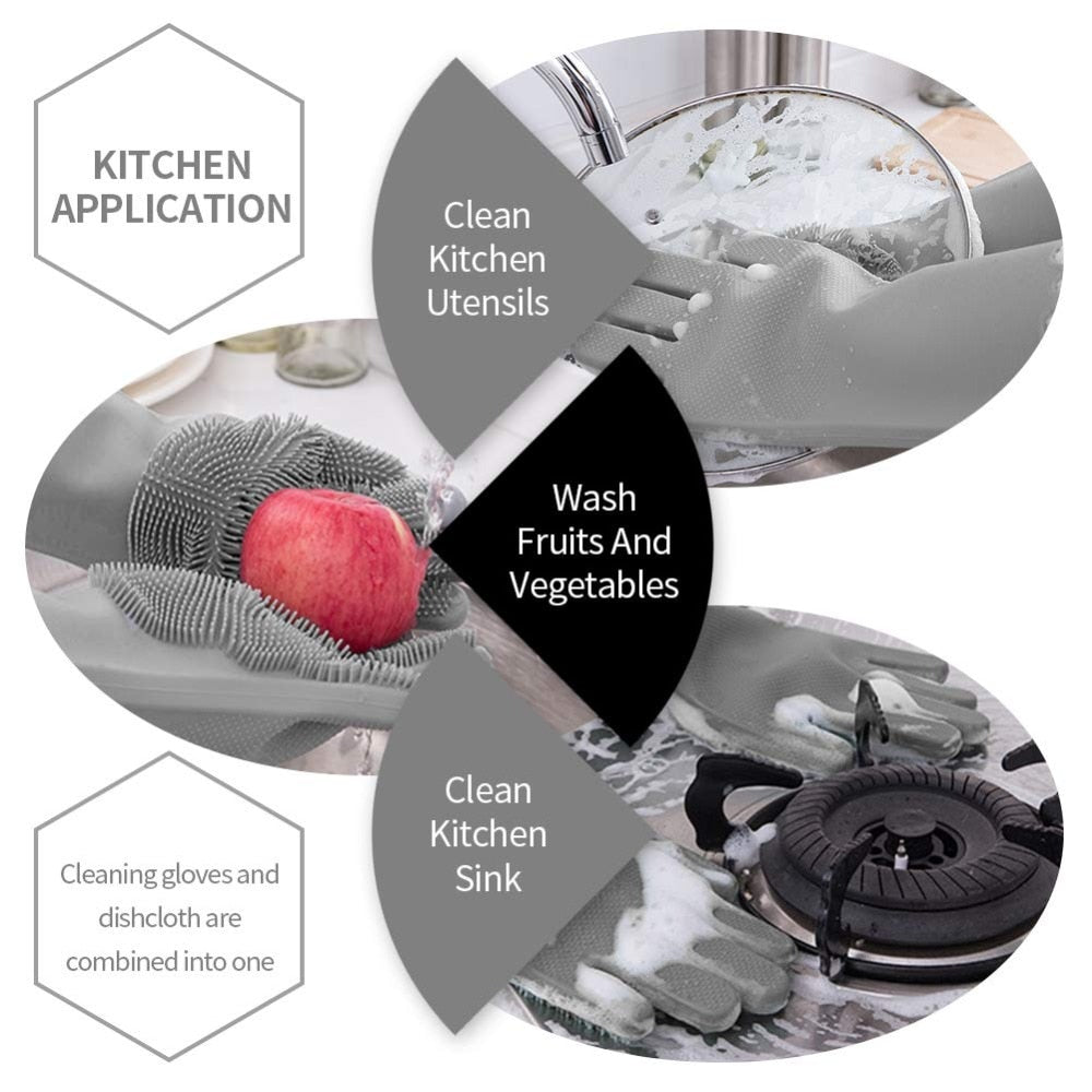 Multifunctional Silicone Cleaning Gloves