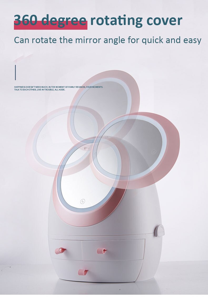 LED Beauty Mirror Cosmetic Case