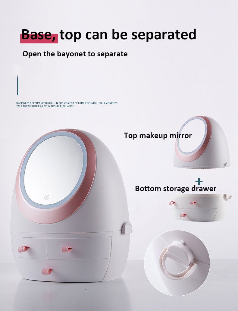 LED Beauty Mirror Cosmetic Case