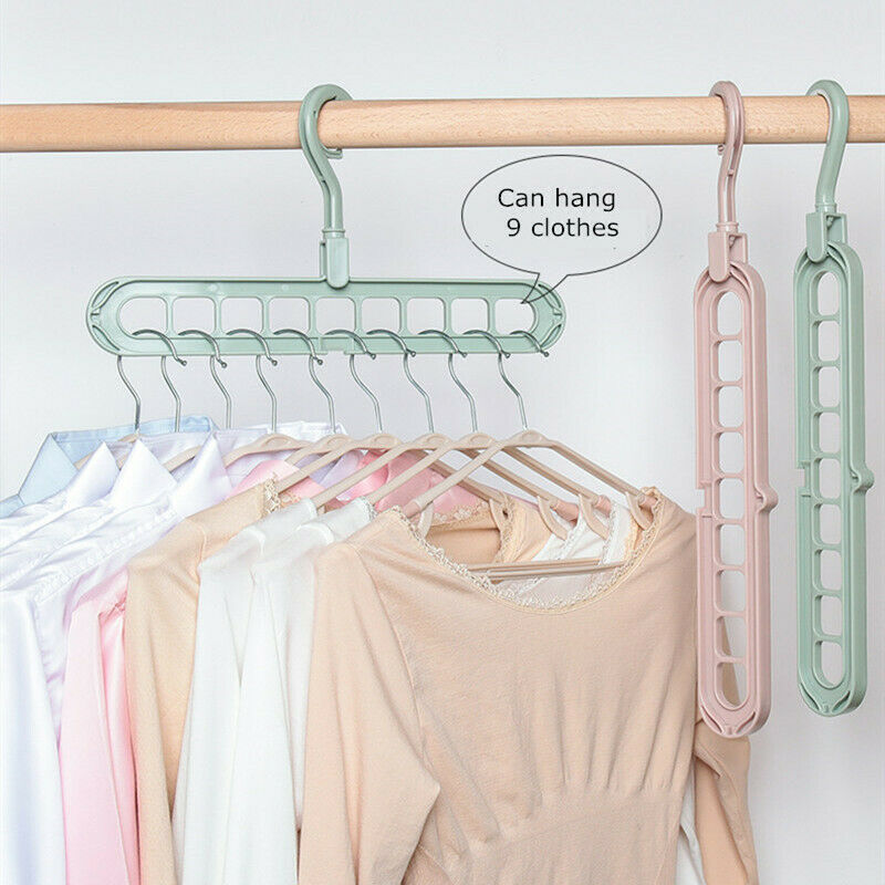 Space-Saving 9-Hole Clothes Hanger