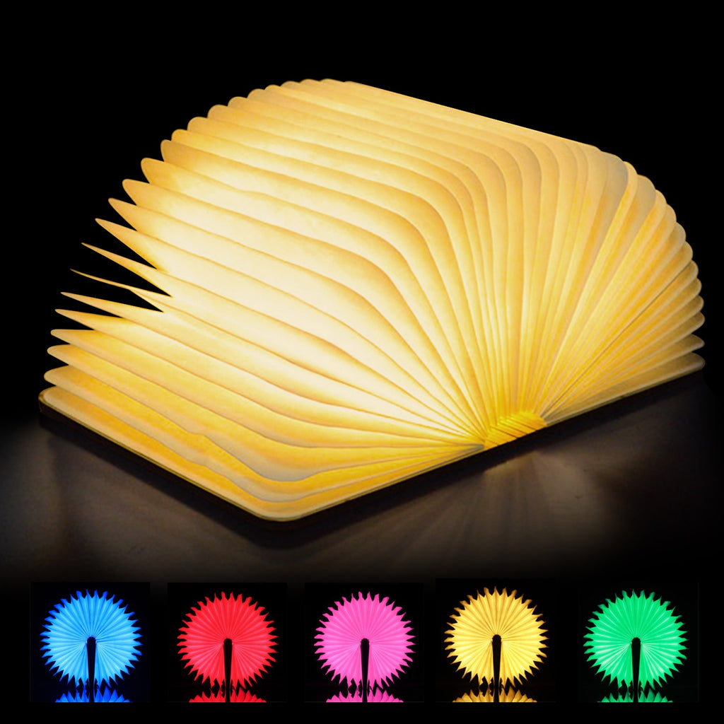 Foldable LED Wooden Book Lamp