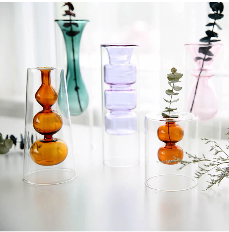 Hydroponic Color Glass Vase