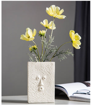 Abstract Face Ceramic Vase