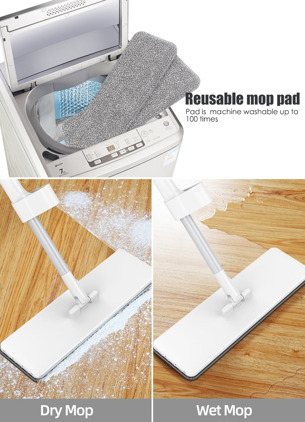 Quick Hands-Free Magic Cleaning Flat Mop