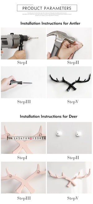 Deer Antler Decorative Wall Hook