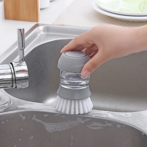 Dish Washing Round Brush with Liquid Press