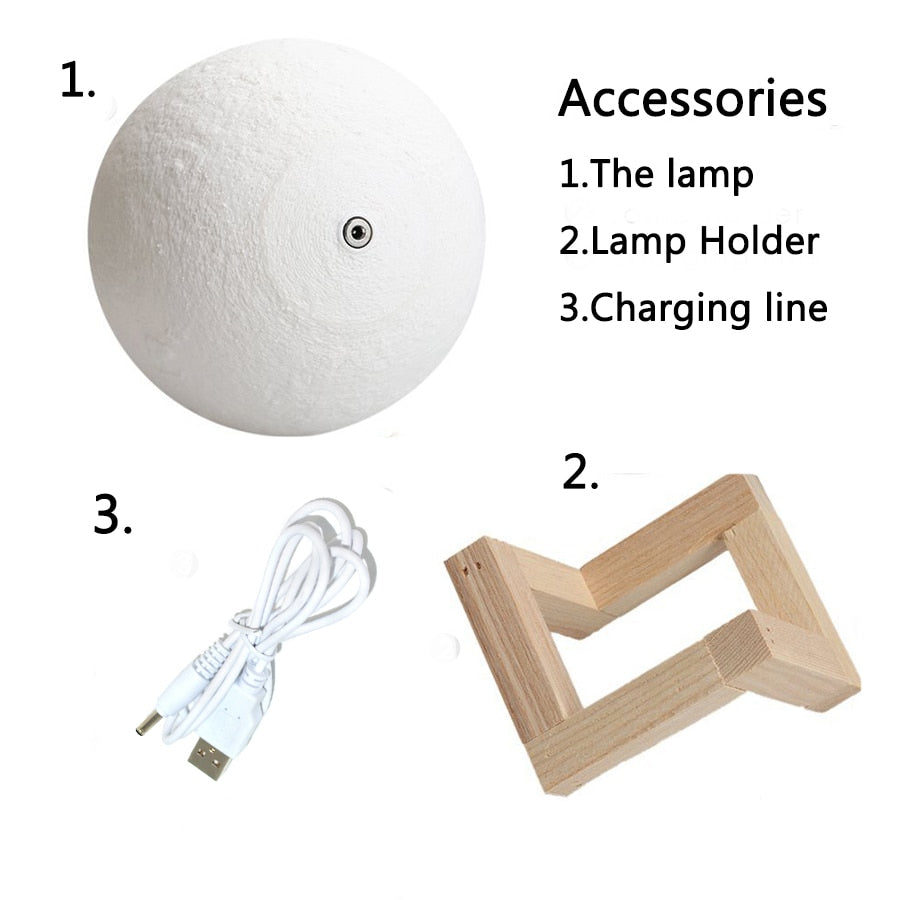 LED 3D Print Moon Light