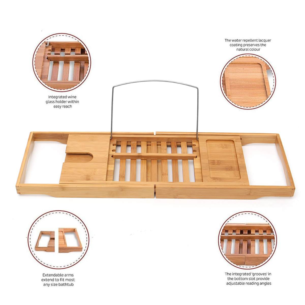 Bathtub Bamboo Tray Rack