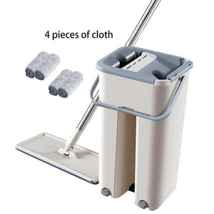 Hands-Free Magic Cleaning Flat Mop with Bucket