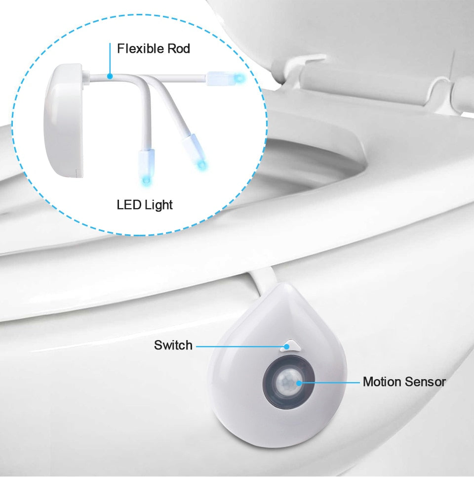 Smart LED Toilet Seat PIR Motion Sensor Night Light