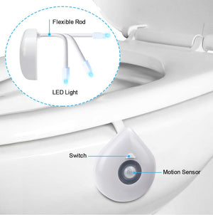 Smart LED Toilet Seat PIR Motion Sensor Night Light
