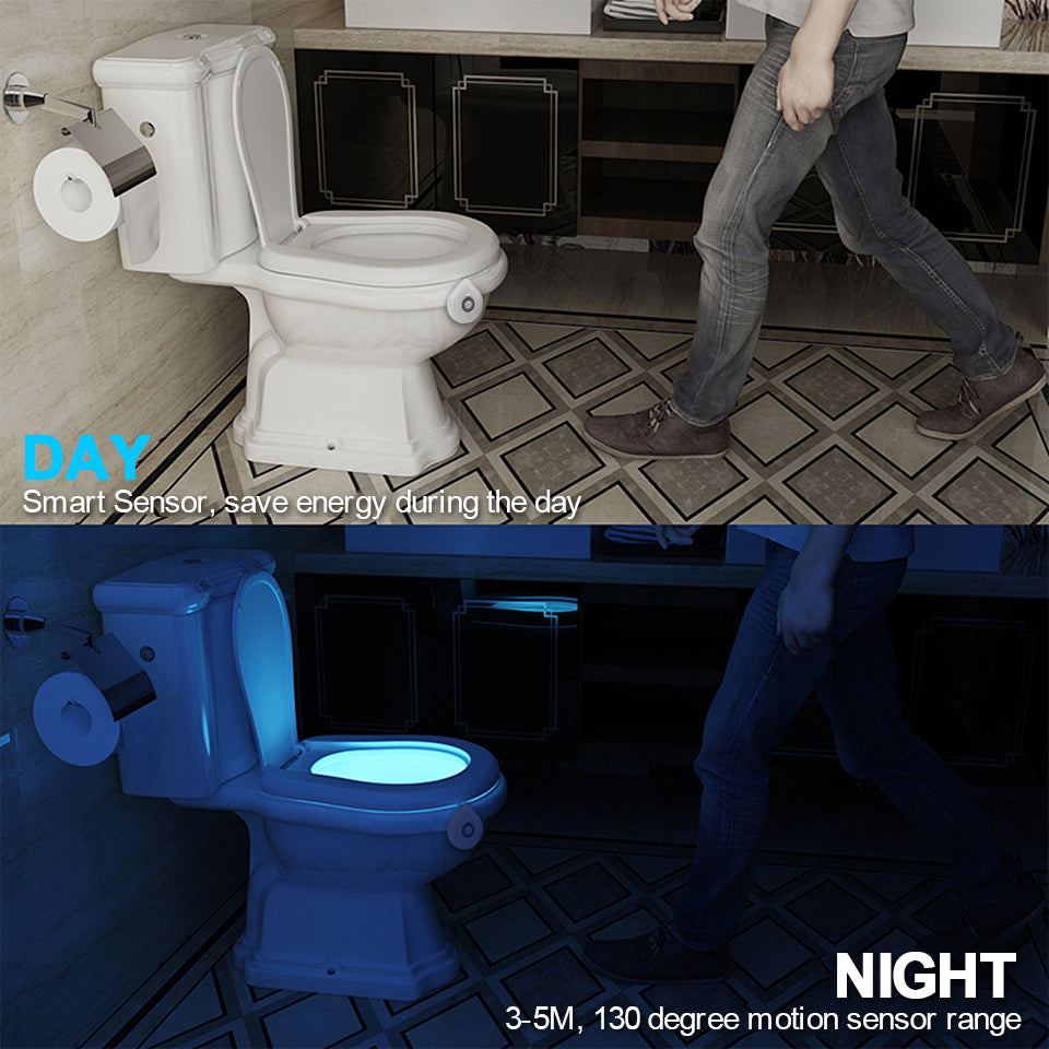 Smart LED Toilet Seat PIR Motion Sensor Night Light