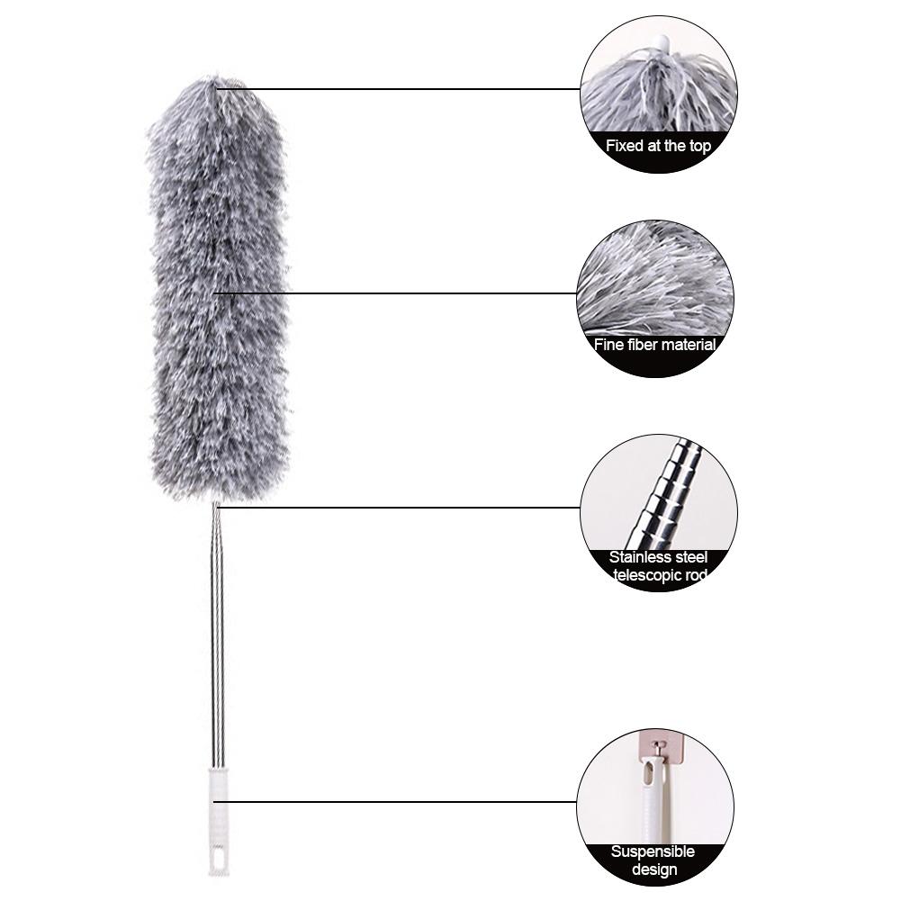 Bendable Electrostatic Microfiber Duster With Extendable Handle