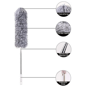 Bendable Electrostatic Microfiber Duster With Extendable Handle