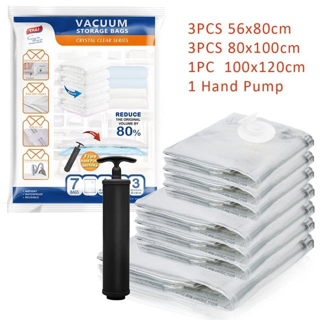 Vacuum Bags With Pump For Clothes Storage Space Saver