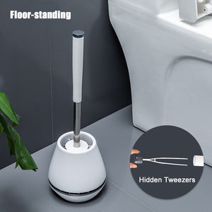 Premium TPR Silicone Toilet Brush With Hidden Tweezers