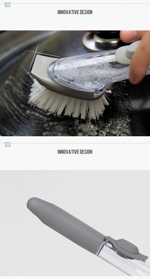Kitchen Cleaning Brush with Liquid Injection Handle