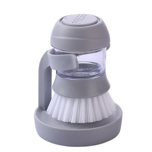 Dish Washing Round Brush with Liquid Press