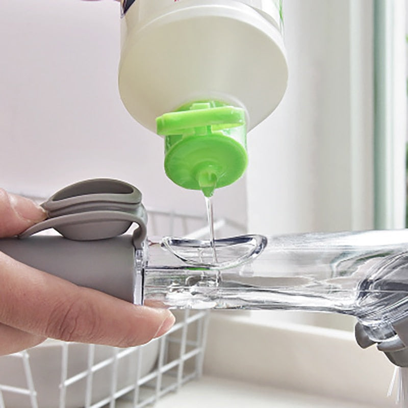 Kitchen Cleaning Brush with Liquid Injection Handle