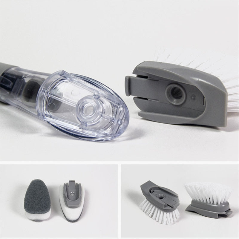 Kitchen Cleaning Brush with Liquid Injection Handle