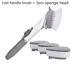 Kitchen Cleaning Brush with Liquid Injection Handle