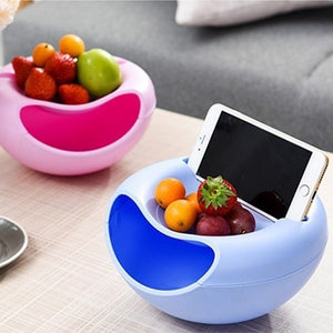 Creative Snack Bowl With Phone Slot